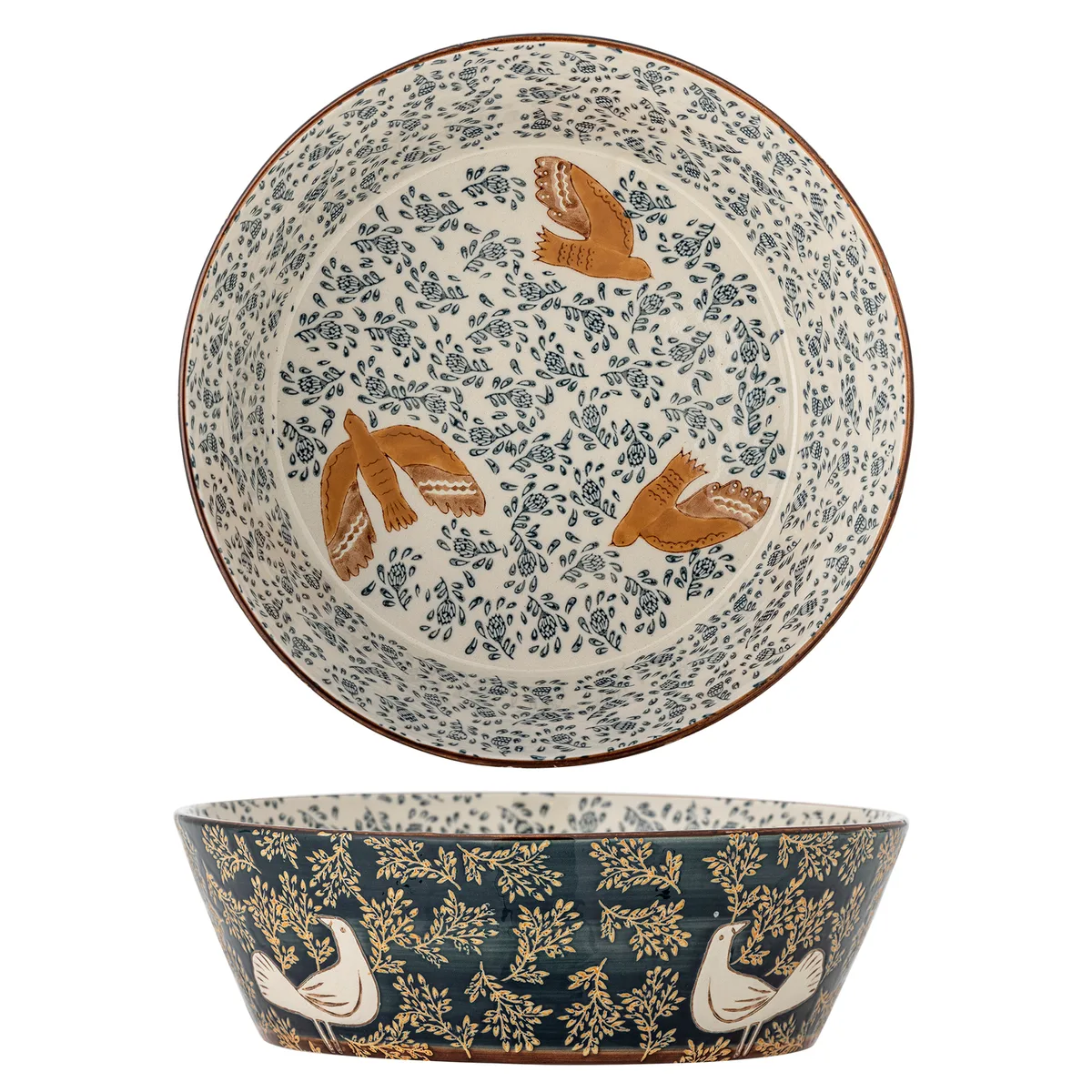 Hezha Skål, Blå, Stentøj, D28xH9 cm de Bloomingville – photo du produit