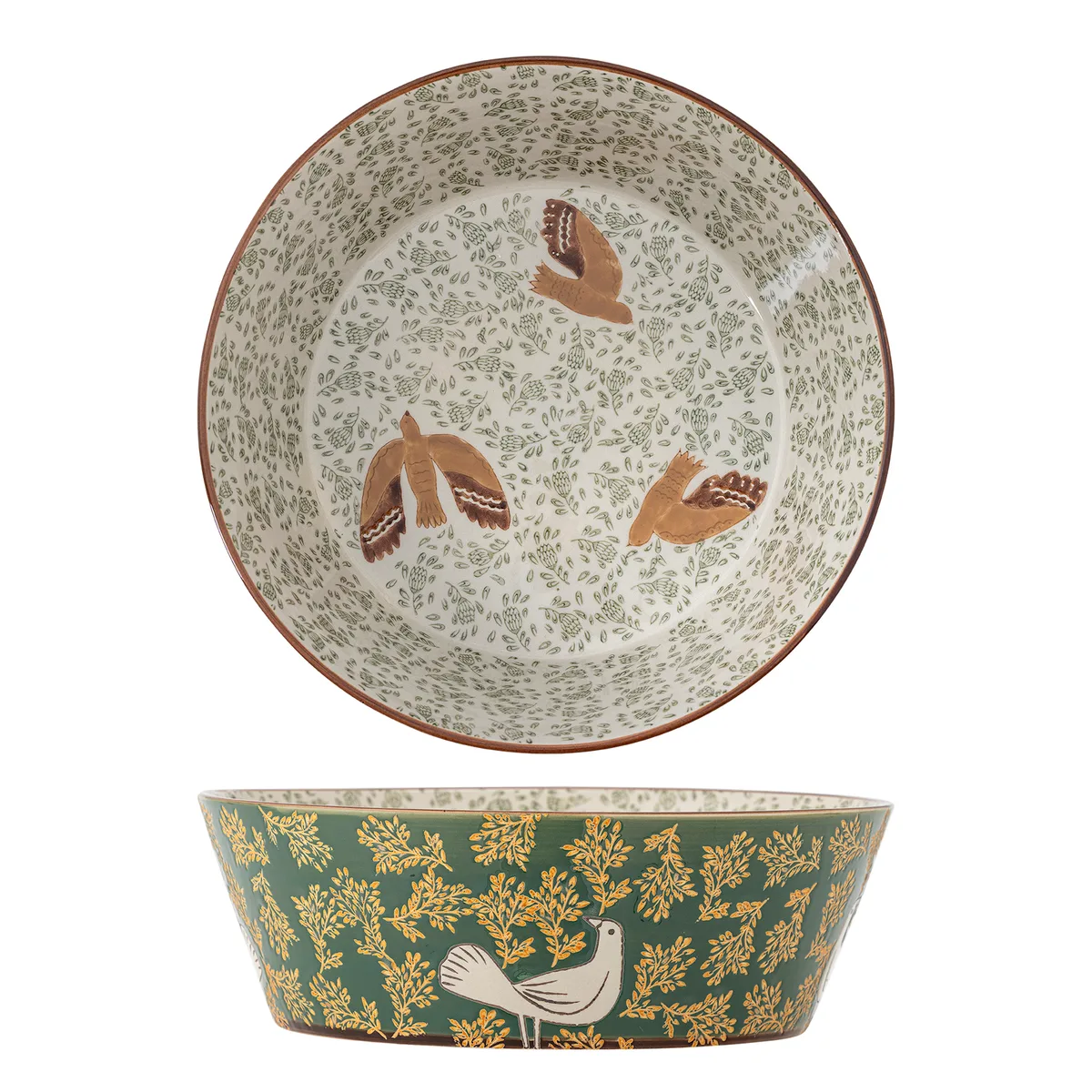 Hezha Skål, Grøn, Stentøj, D28xH9 cm de Bloomingville – photo du produit