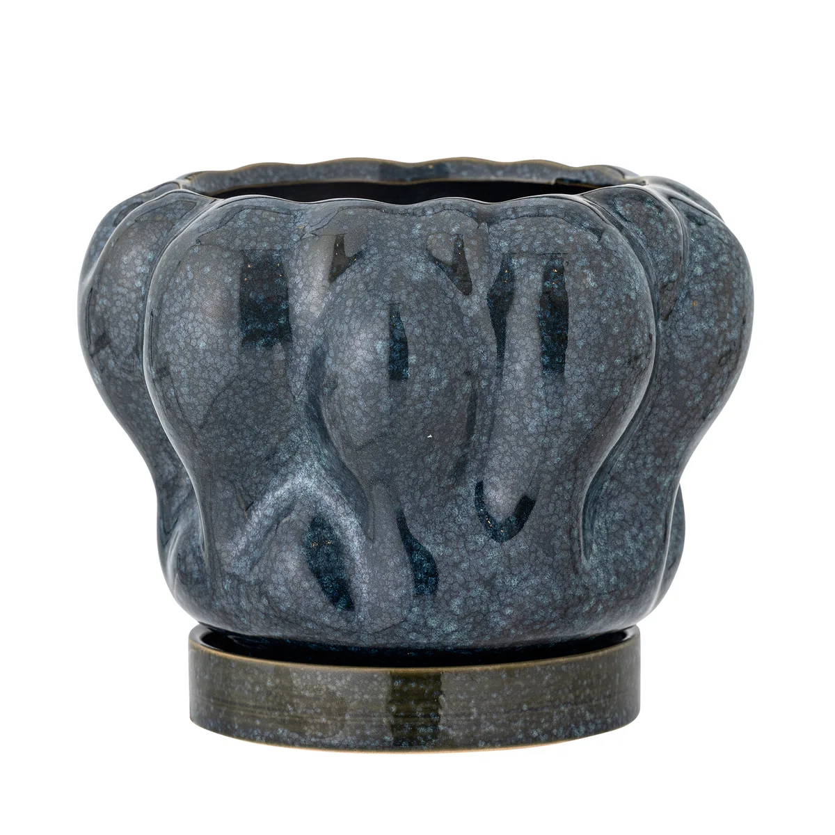 Hollis Urtepotte m/underskål, Blå, Stentøj, D20xH16,5 cm van Bloomingville – productfoto