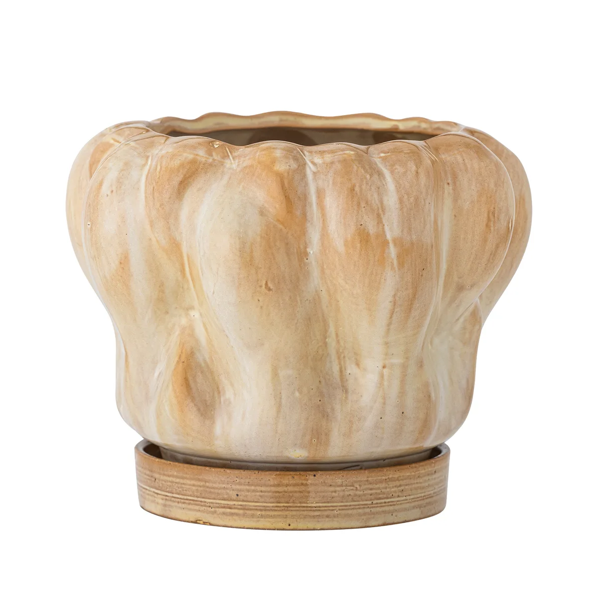 Hollis Urtepotte m/underskål, Natur, Stentøj, D20xH15,5 cm by Bloomingville – product photo