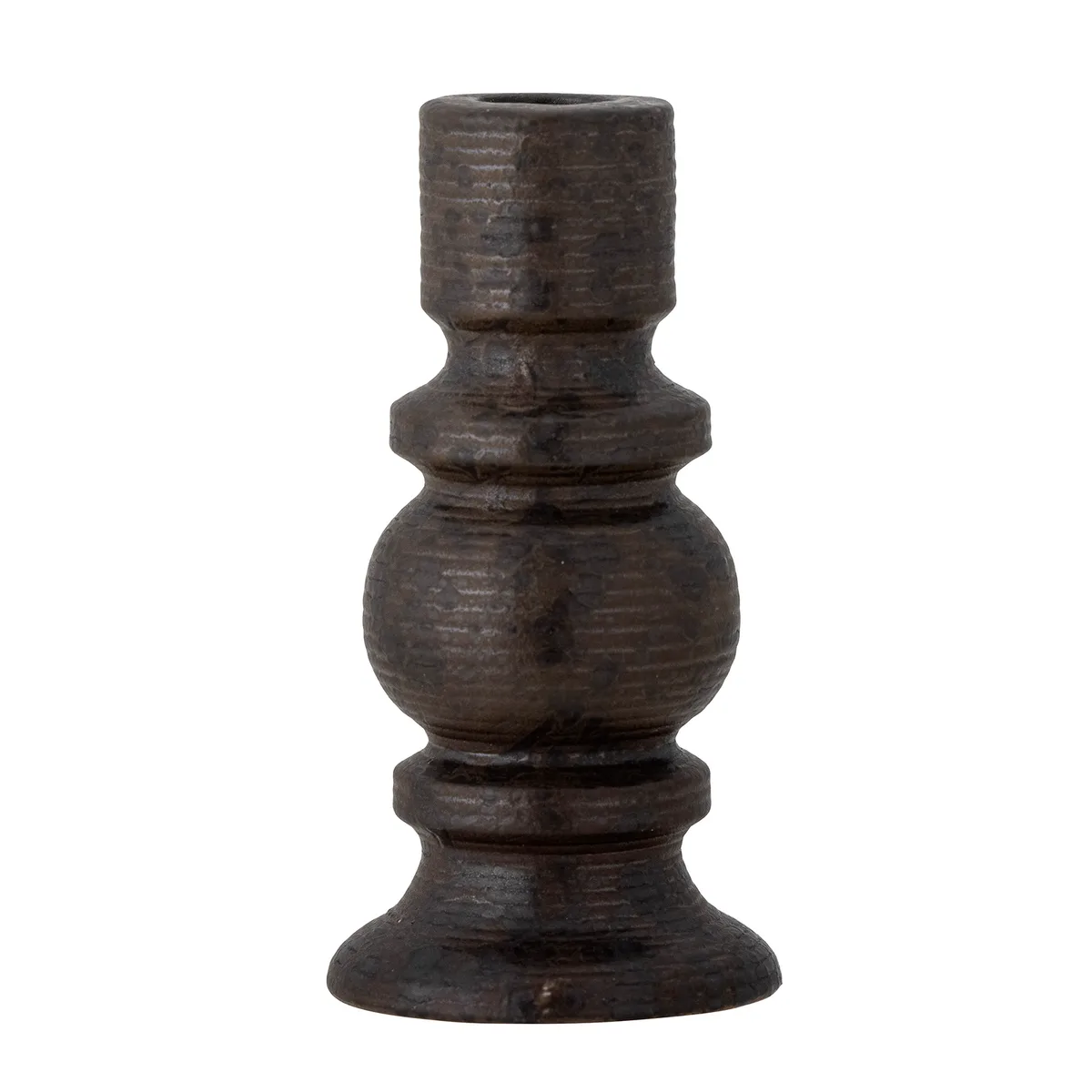 Hui Lysestage, Sort, Stentøj, D7xH14 cm van Bloomingville – productfoto