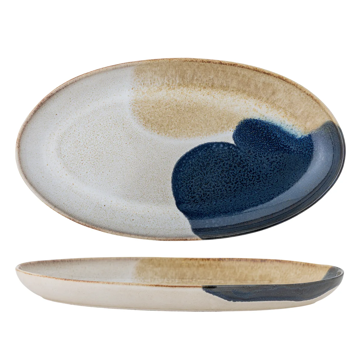 Jules Serveringsfad, Blå, Stentøj, L33,5xH3,5xW18,5 cm van Bloomingville – productfoto
