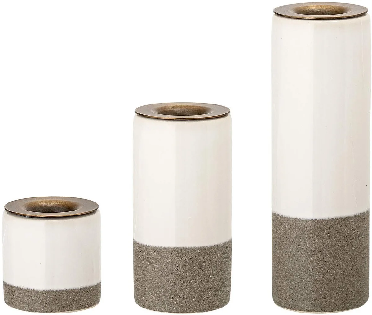 kaarsenhouder voor stompkaarsen, wit, keramiek van Bloomingville – productfoto