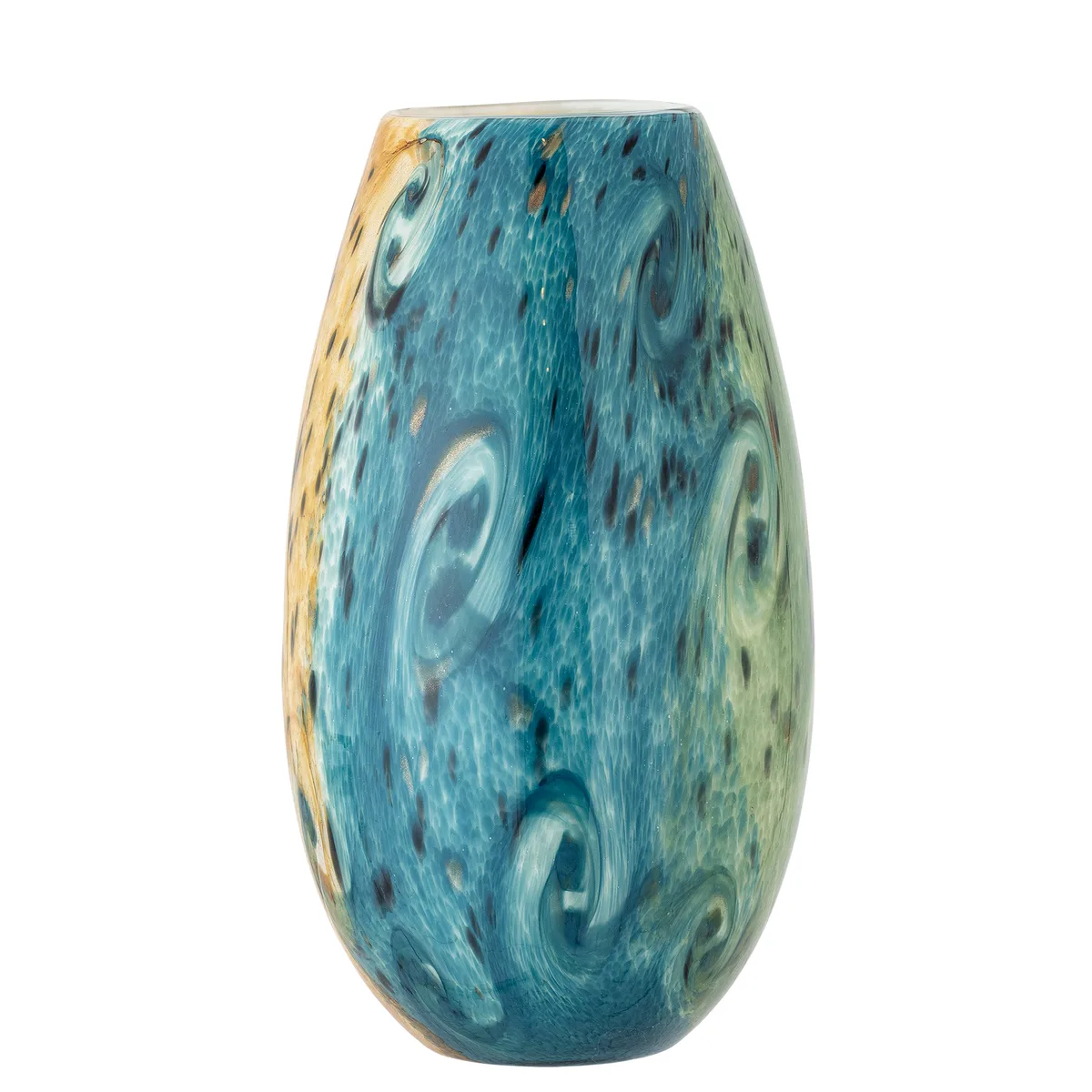 Kalian Vase, Blå, Glas, D18xH29,5 cm de Bloomingville – photo du produit