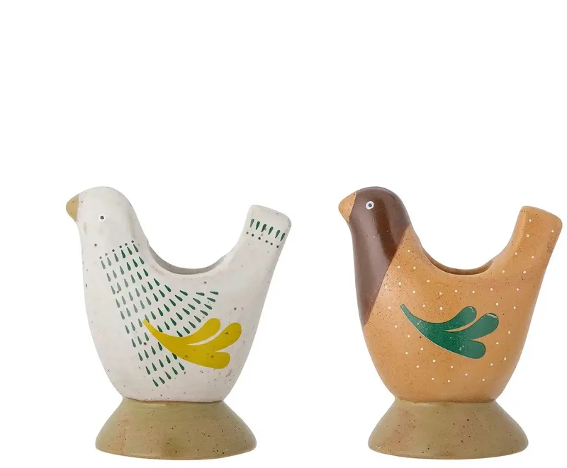 Kandelaar aardewerk bruin Reem - set van 2 by Bloomingville in [gid://shopify/Metaobject/307221758287] – product photo
