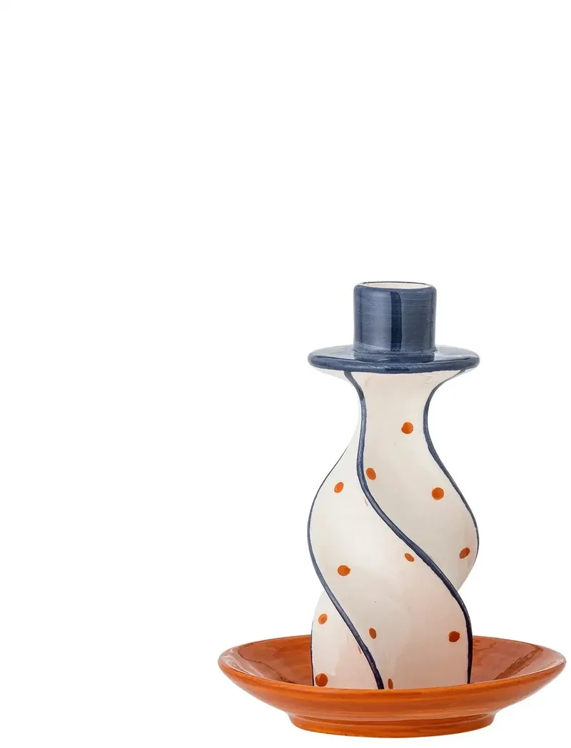 Kandelaar aardewerk oranje Kairi van Bloomingville in [gid://shopify/Metaobject/307236110671] – productfoto