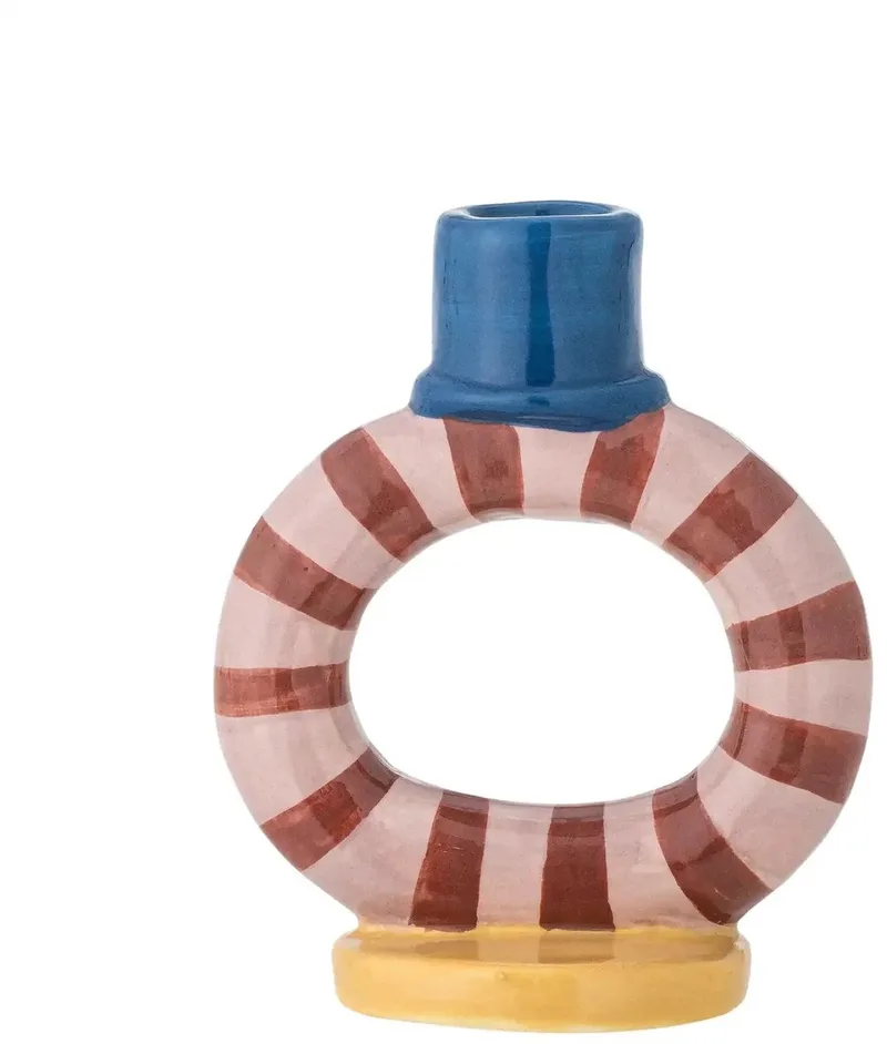 Kandelaar aardewerk Tacana roze 12cm van Bloomingville in Blauw – productfoto