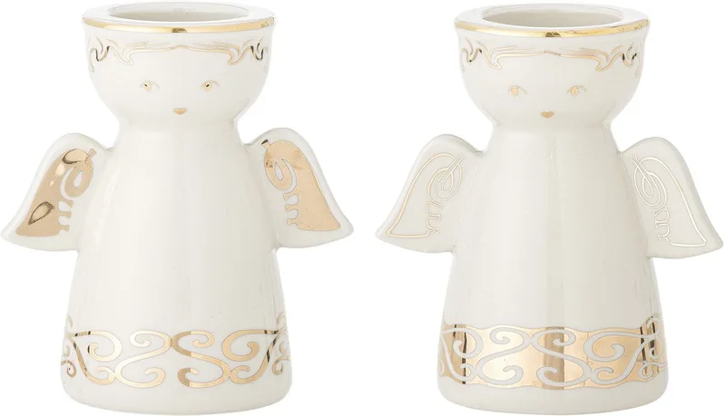Kandelaar aardewerk wit Faella - set van 2 by Bloomingville in [gid://shopify/Metaobject/296204665167] – product photo