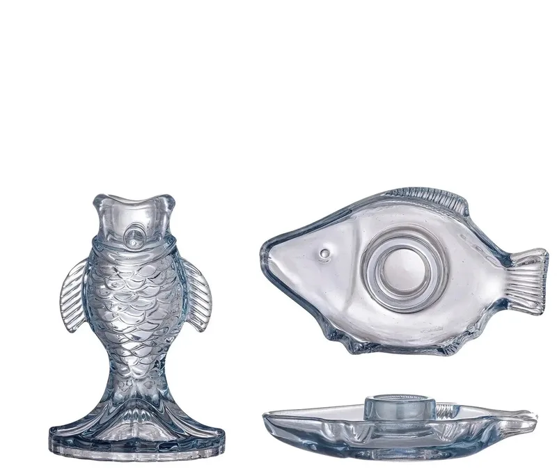 Kandelaar glas blauw Linley set van 2 de Bloomingville en [gid://shopify/Metaobject/303390916943,gid://shopify/Metaobject/320167379279] – photo du produit