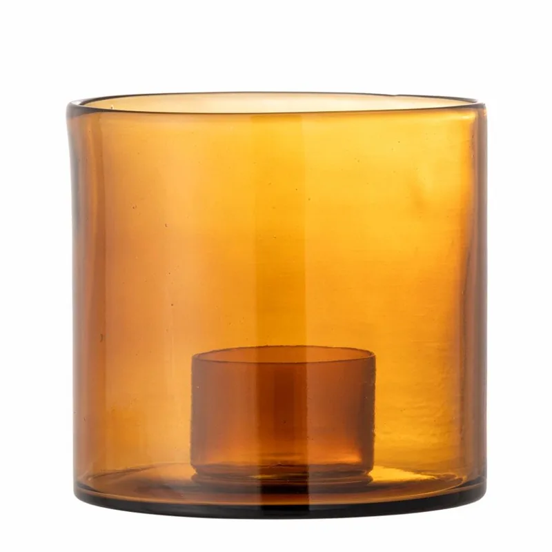 Kandelaar glas bruin Kahlah 19cm by Bloomingville in [gid://shopify/Metaobject/307221758287] – product photo
