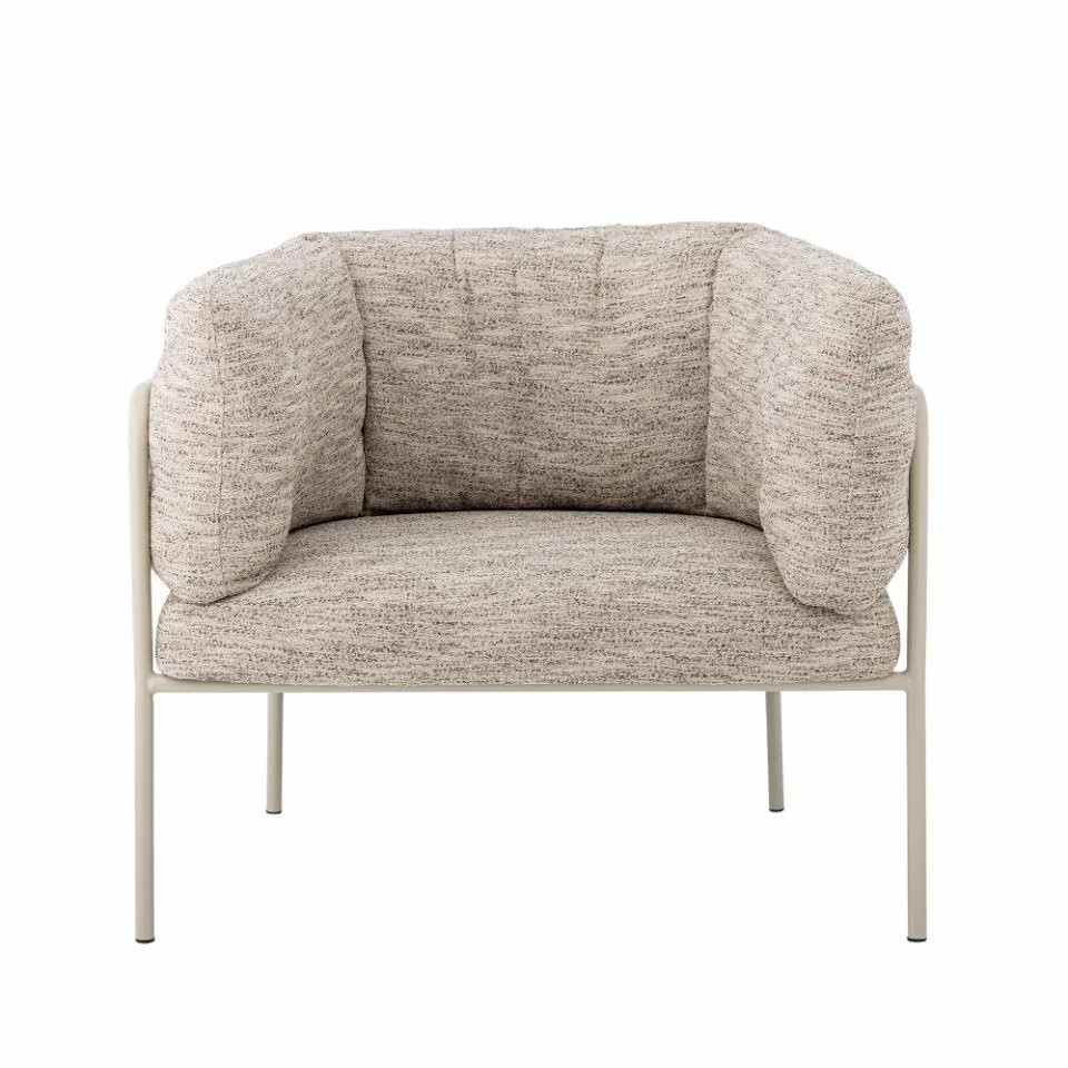 Gepolsterter Sessel Karel - Grau - Pulverbeschichtetes Eisen von Bloomingville – Produktfoto