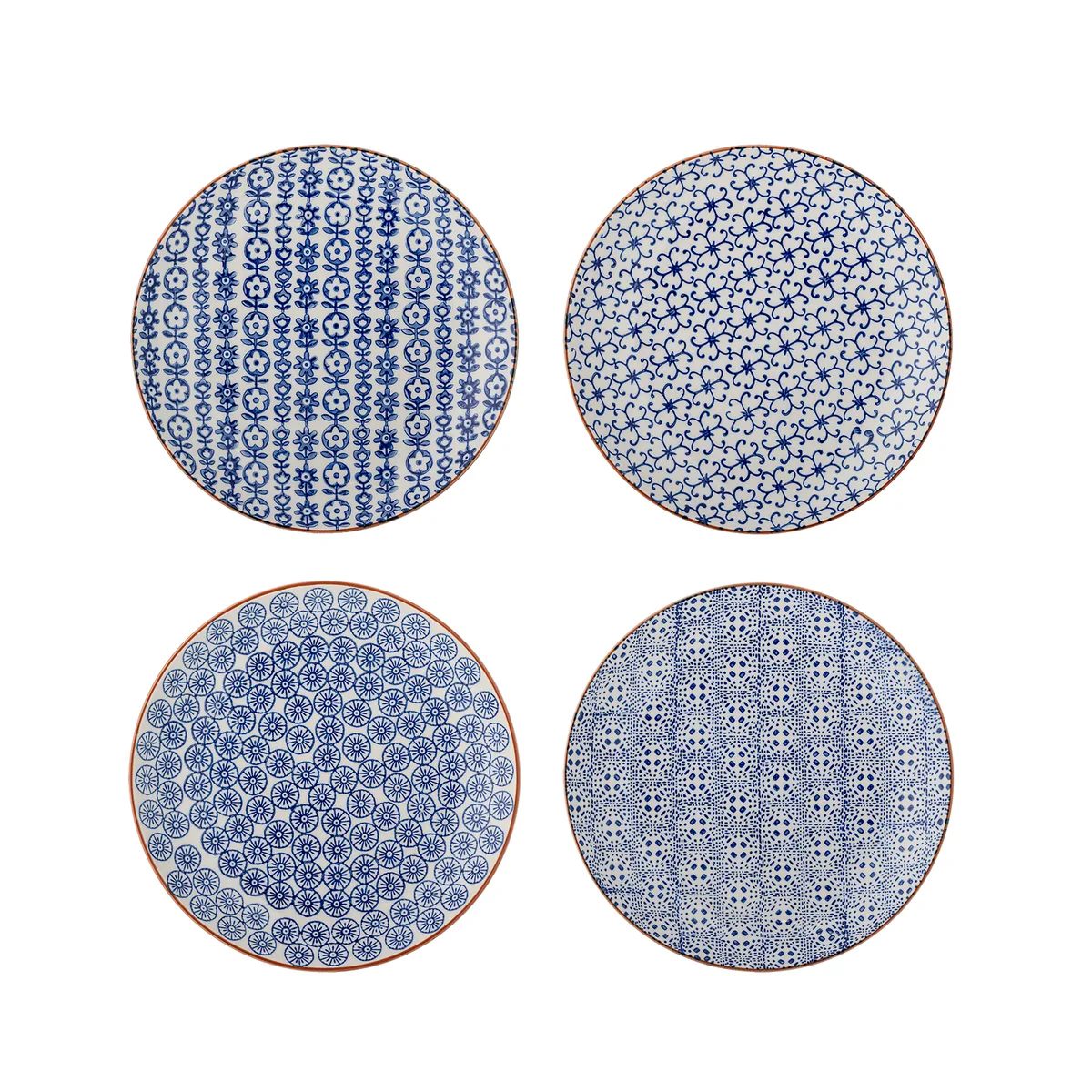 Karine Tallerken, B20xH2,5 cm, 4 stk, Blå van Bloomingville – productfoto