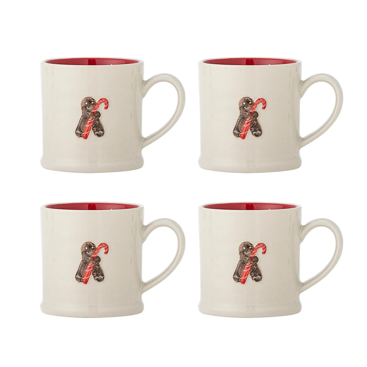 Kenai Kop, Rød, Stentøj, D7,5xH8 cm, Set of 4 fra Bloomingville – produktbillede