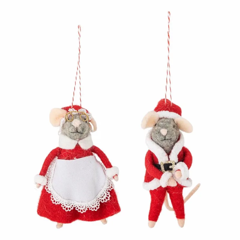 Kerstornament wol rood Peo von Bloomingville in [gid://shopify/Metaobject/307232833871,gid://shopify/Metaobject/363996709199] – Produktfoto