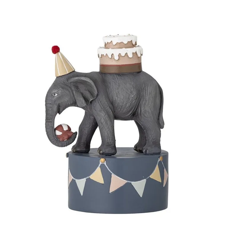 Kerzenständer Flor Zirkuselefant, 18cm Polyresin für Kindergeburtstag by Bloomingville in Grau – product photo