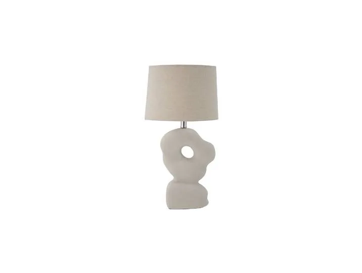 Lampe à poser en grès blanche, E27, 1 ampoule, sculpturale, forme de Bloomingville – photo du produit