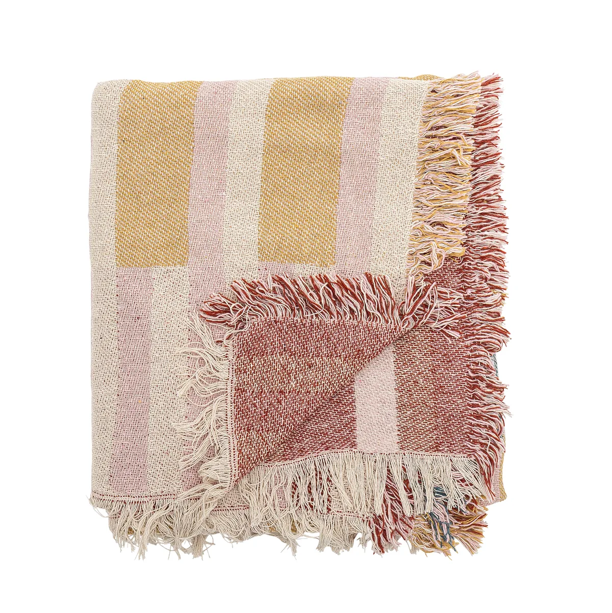 Lane Plaid, Multifarvet, Genanvendt Bomuld, L160xW130 cm de Bloomingville – photo du produit