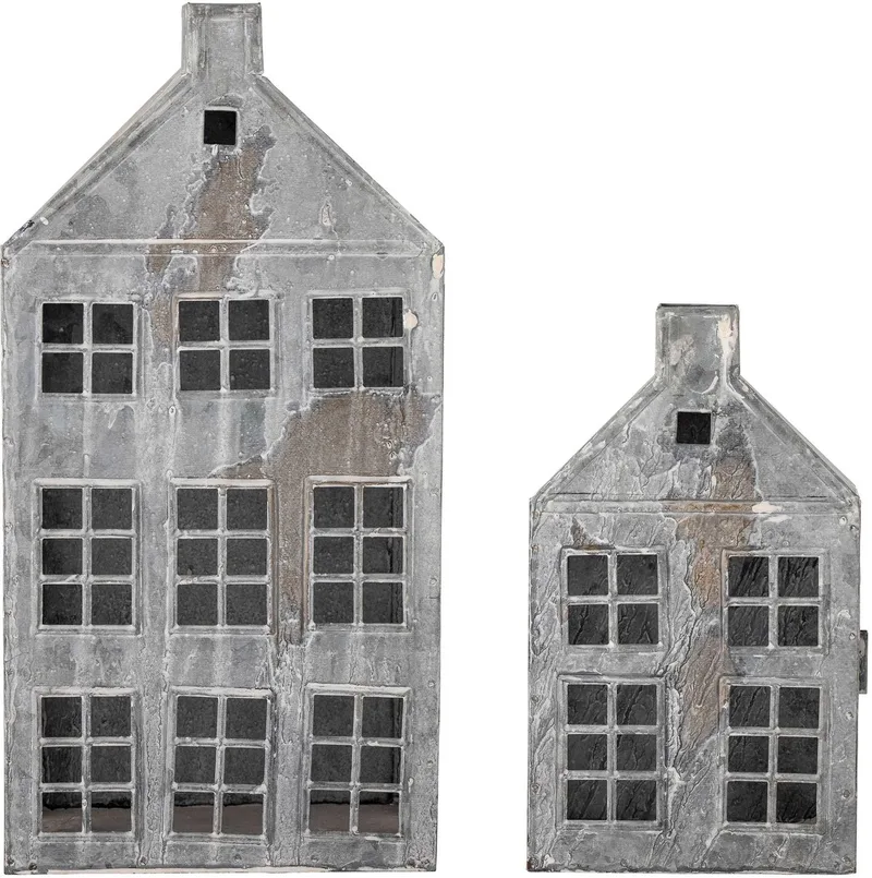 Lantaarn metaal grijs Heidrun - set van 2 von Bloomingville in [gid://shopify/Metaobject/301319979343] – Produktfoto
