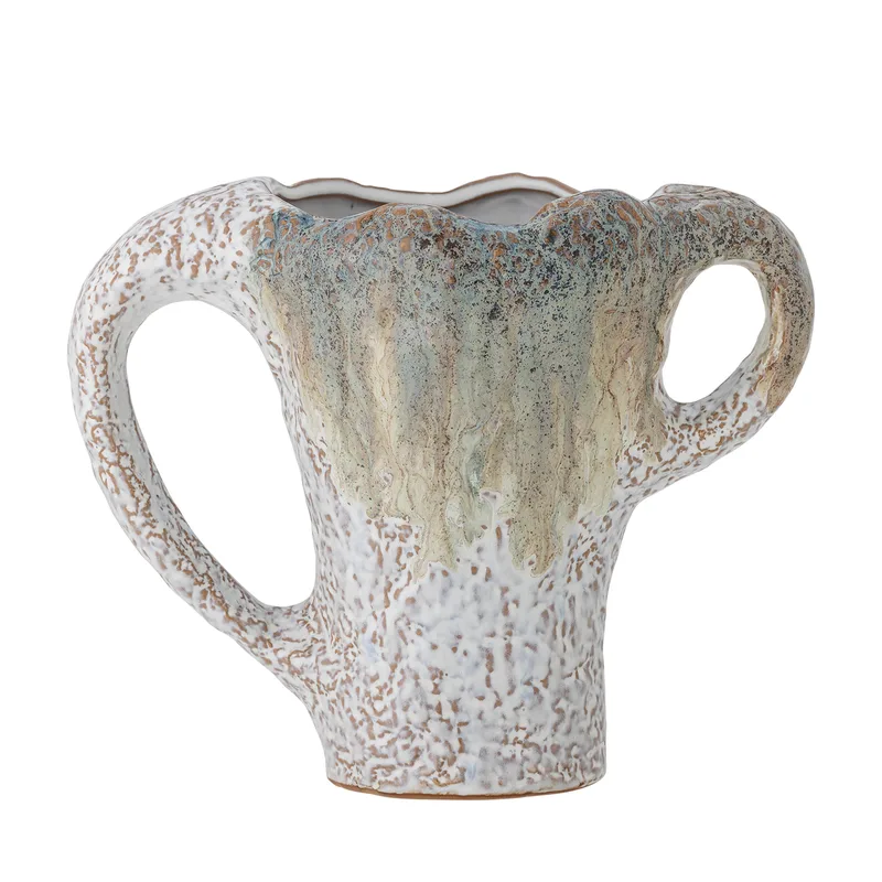 Ledger Vase - grünes Steinzeug, H:21 cm fra Bloomingville – produktbillede