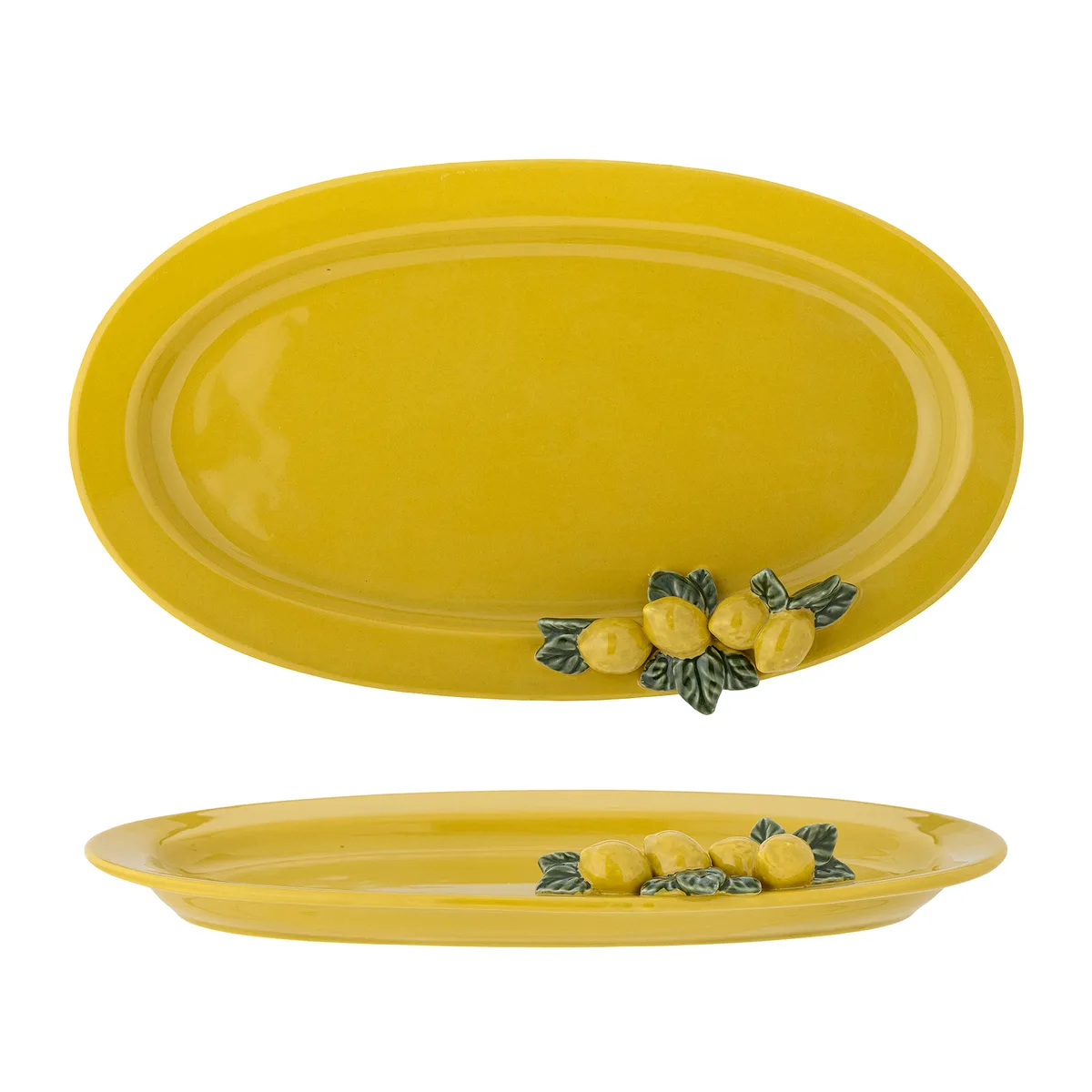 Limone Serveringsfad, Gul, Stentøj, L36xH5xW21 cm von Bloomingville – Produktfoto
