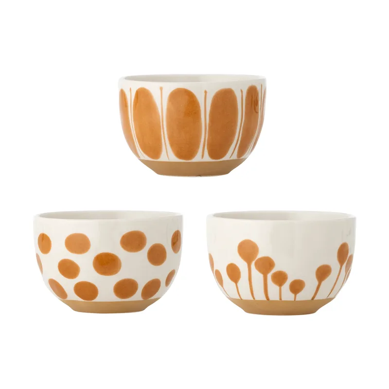 Linora Schale 58 cl 3-teilig Weiß-braun de Bloomingville – photo du produit