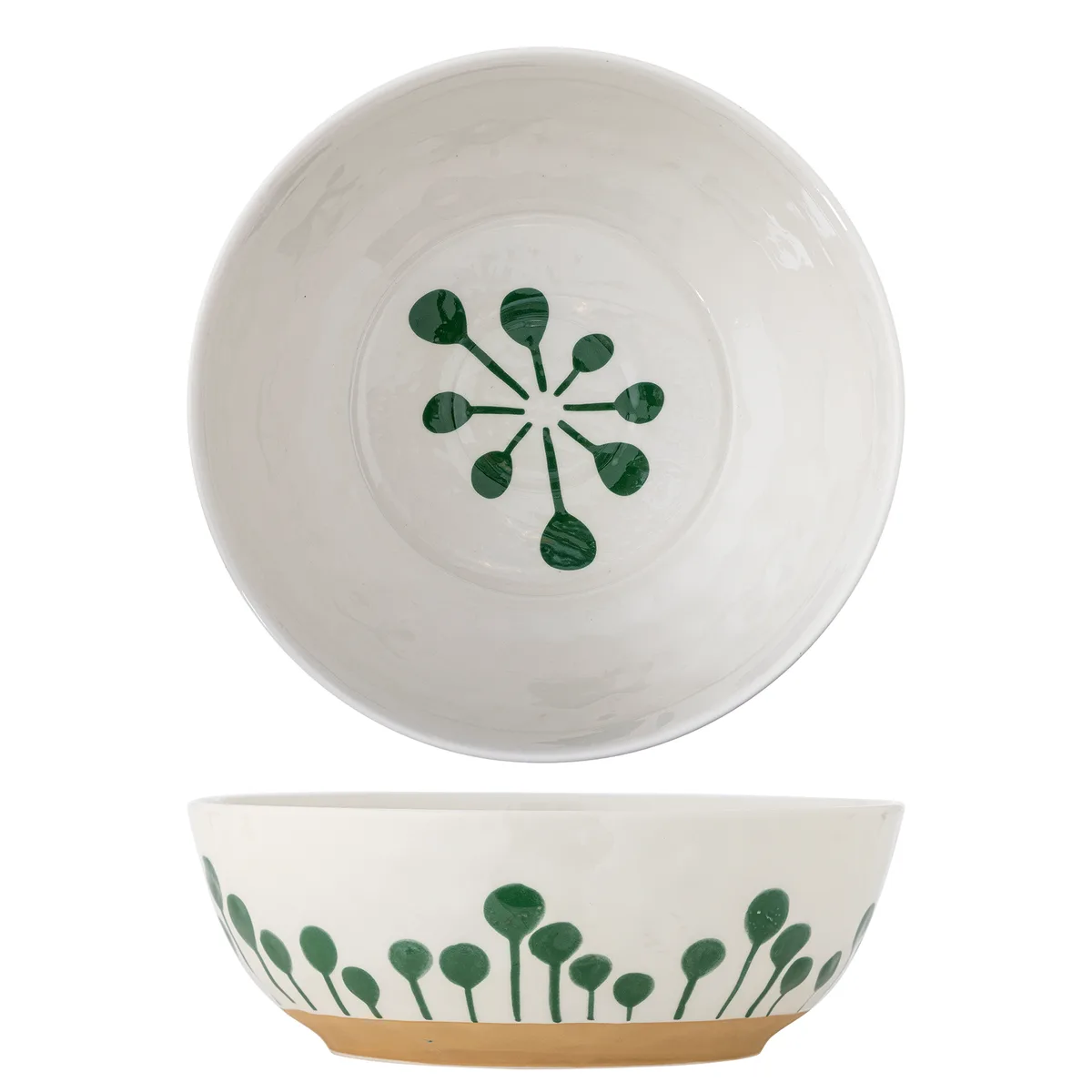 Linora Skål, Grøn, Stentøj, D28xH9 cm van Bloomingville – productfoto