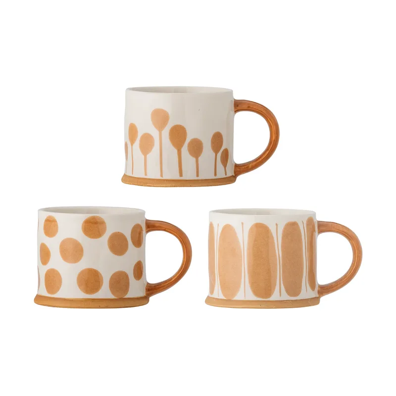 Linora Tasse 45 cl 3er-Pack Weiß-Braun by Bloomingville – product photo