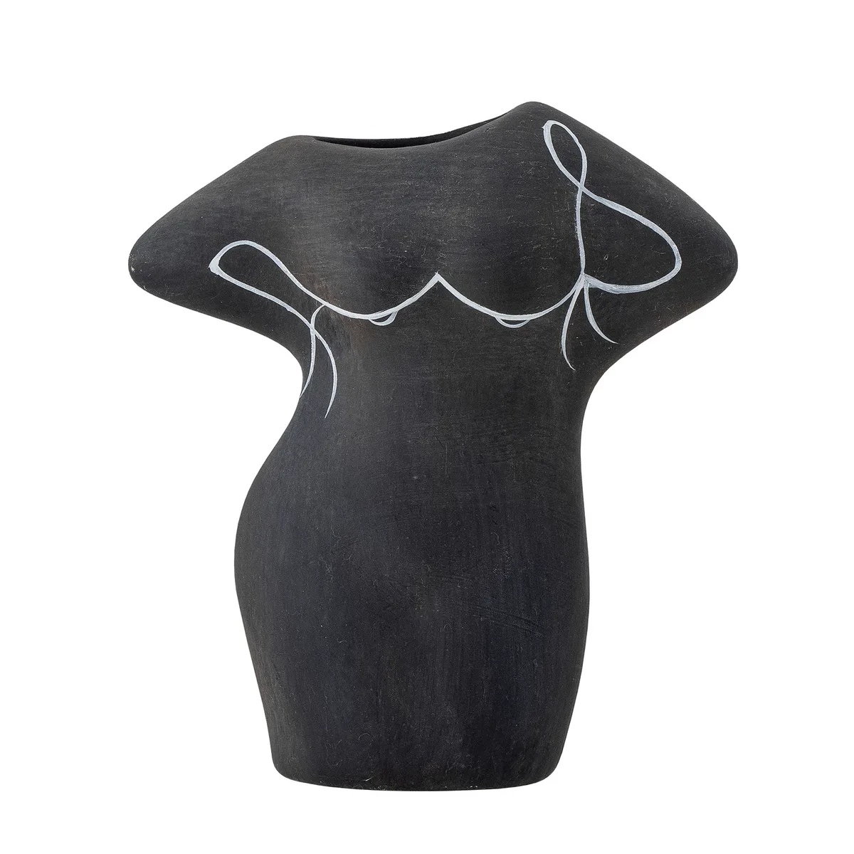 Lulu Deko Vase, Sort, Terrakotta, H16 cm de Bloomingville – photo du produit