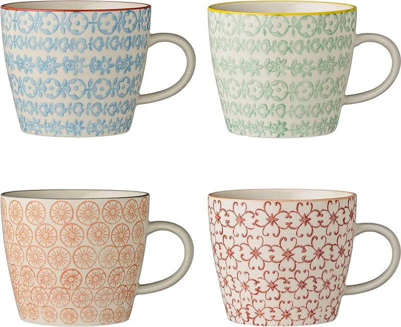 Luxe mokken set – koffie mokken set – beker – coffee mug set – duurzaam von Bloomingville in Red, green, blue, orange. – Produktfoto