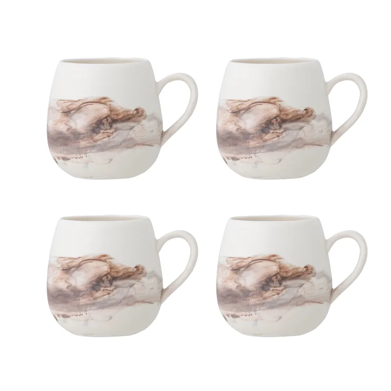 Lyre Cup, Braun, Steingut, 4er-Set, T8xH8 cm fra Bloomingville – produktbillede