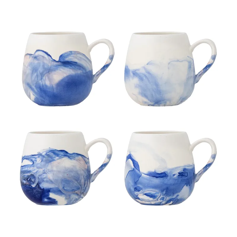 Lyre Tasse 4‑teilig Blau by Bloomingville – product photo