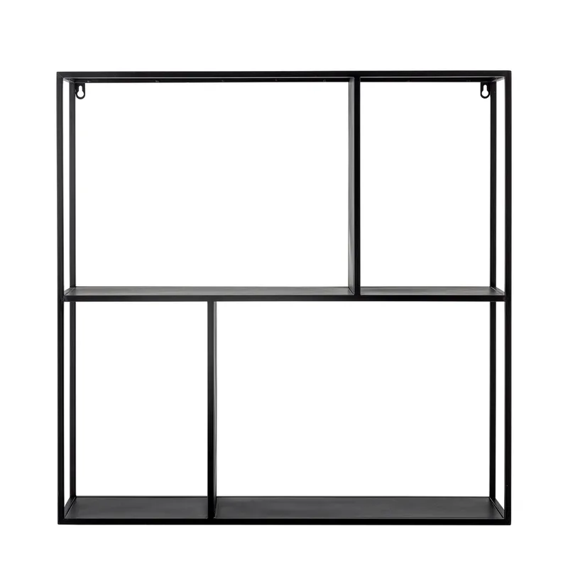 Mack Wandregal, quadratisch – schwarzes Metall (71x71) für Wohnzimmer fra Bloomingville – produktbillede