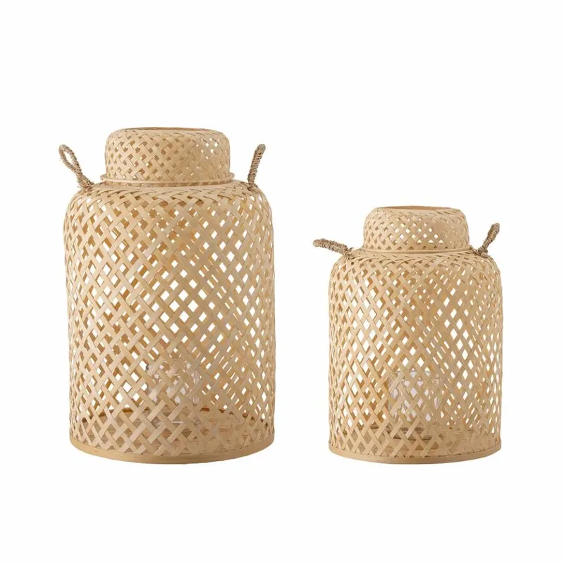 Madlin Laterne Glas 2er-Pack Braun från Bloomingville – produktbild