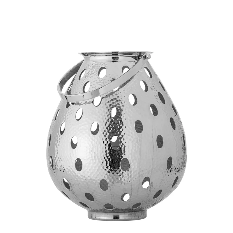 Maika Laterne mit Griff - silbernes Aluminium van Bloomingville – productfoto