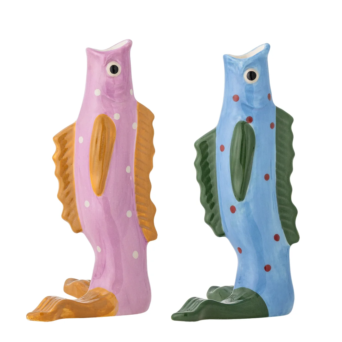 Mako Vase, Multifarvet, Stentøj, L11,5xH19xW7,5 cm, Set of 2 de Bloomingville – photo du produit