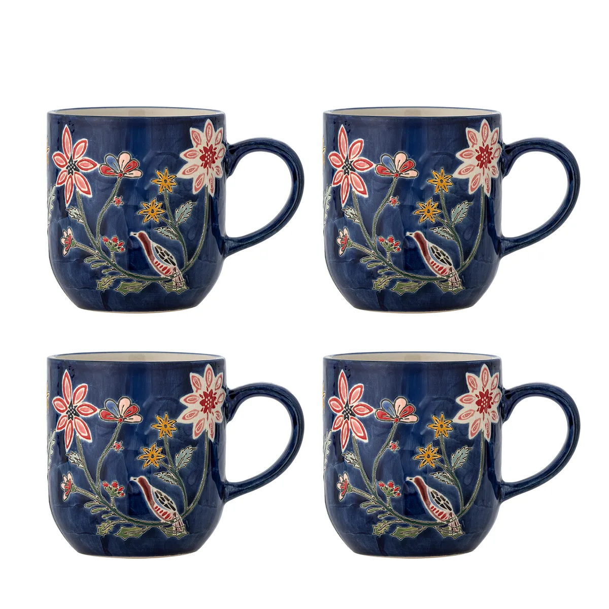 Meredith Krus, Multifarvet, Stentøj, D9,5xH10,5 cm, Set of 4 de Bloomingville – photo du produit