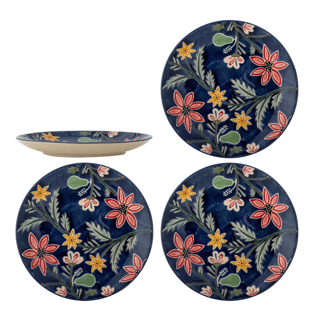 Meredith Tallerken, Multifarvet, Stentøj, D20,5xH2,5 cm, Set of 4 de Bloomingville – photo du produit