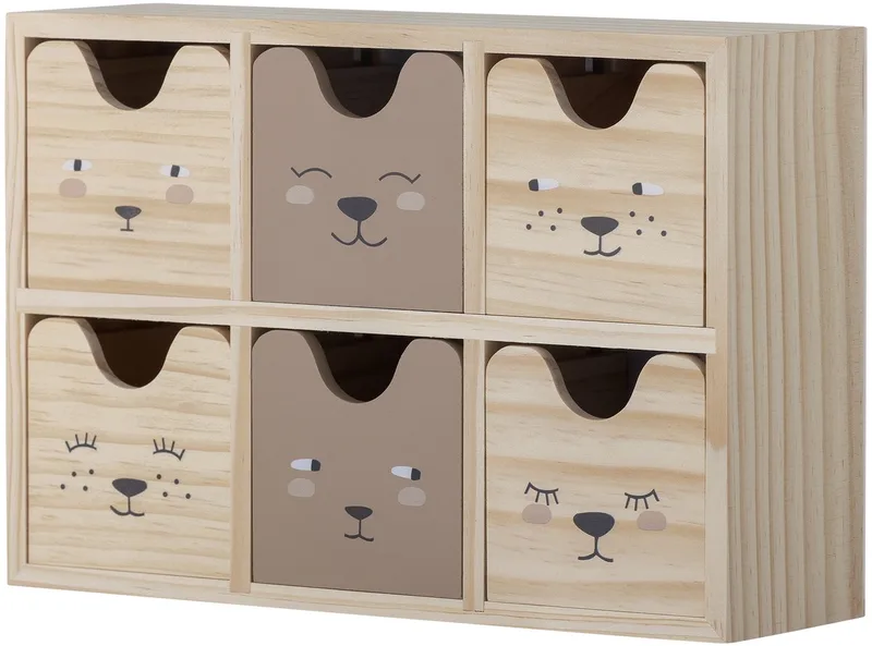 Mini Bureau Organizer met Lades Calle 27x18x8 van Bloomingville in Naturel – productfoto