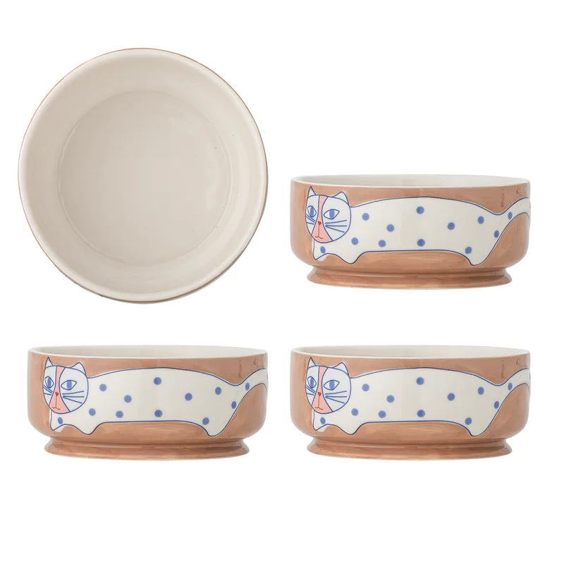 Missy Bowl, Braun, Steingut 4er-Set, D14,5xH6 cm fra Bloomingville – produktbillede