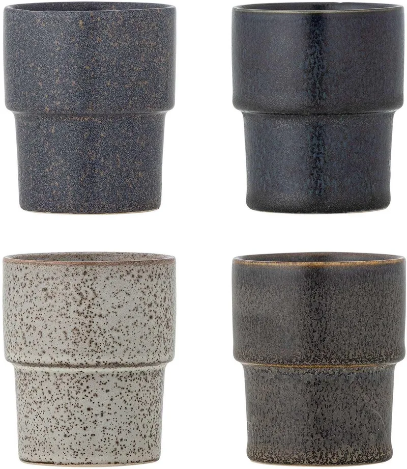 Mok aardewerk bruin Ewan - set van 4 by Bloomingville in [gid://shopify/Metaobject/307221758287] – product photo
