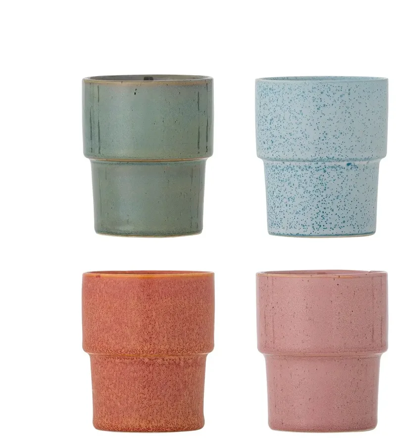 Mok aardewerk roze Ewan - set van 4 by Bloomingville in [gid://shopify/Metaobject/307234832719] – product photo