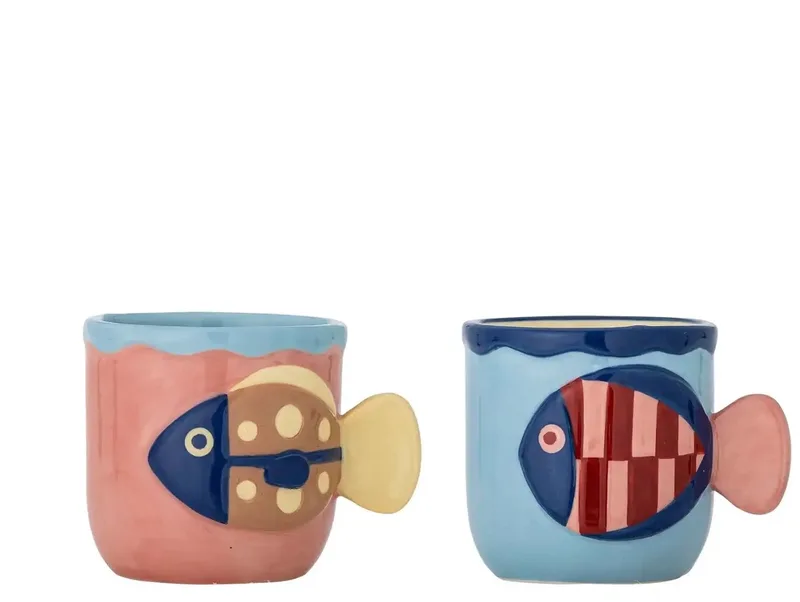 Mok aardewerk Willy 200ml - set van 2 by Bloomingville in Multi – product photo