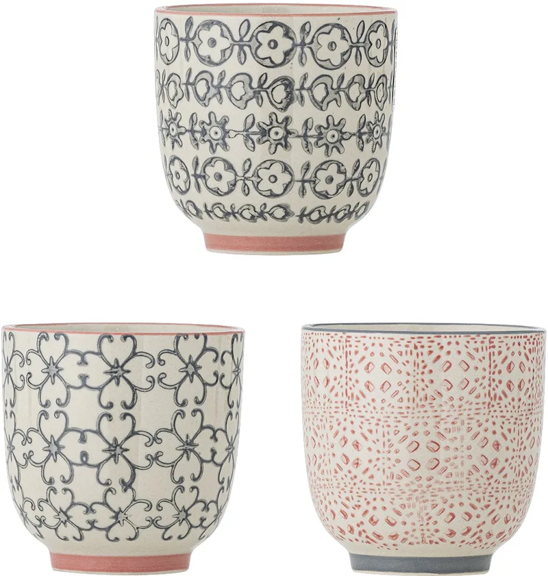 Mokkenset aardewerk Cécile - 3 stuks van Bloomingville in [gid://shopify/Metaobject/303100625231,gid://shopify/Metaobject/303097905487] – productfoto