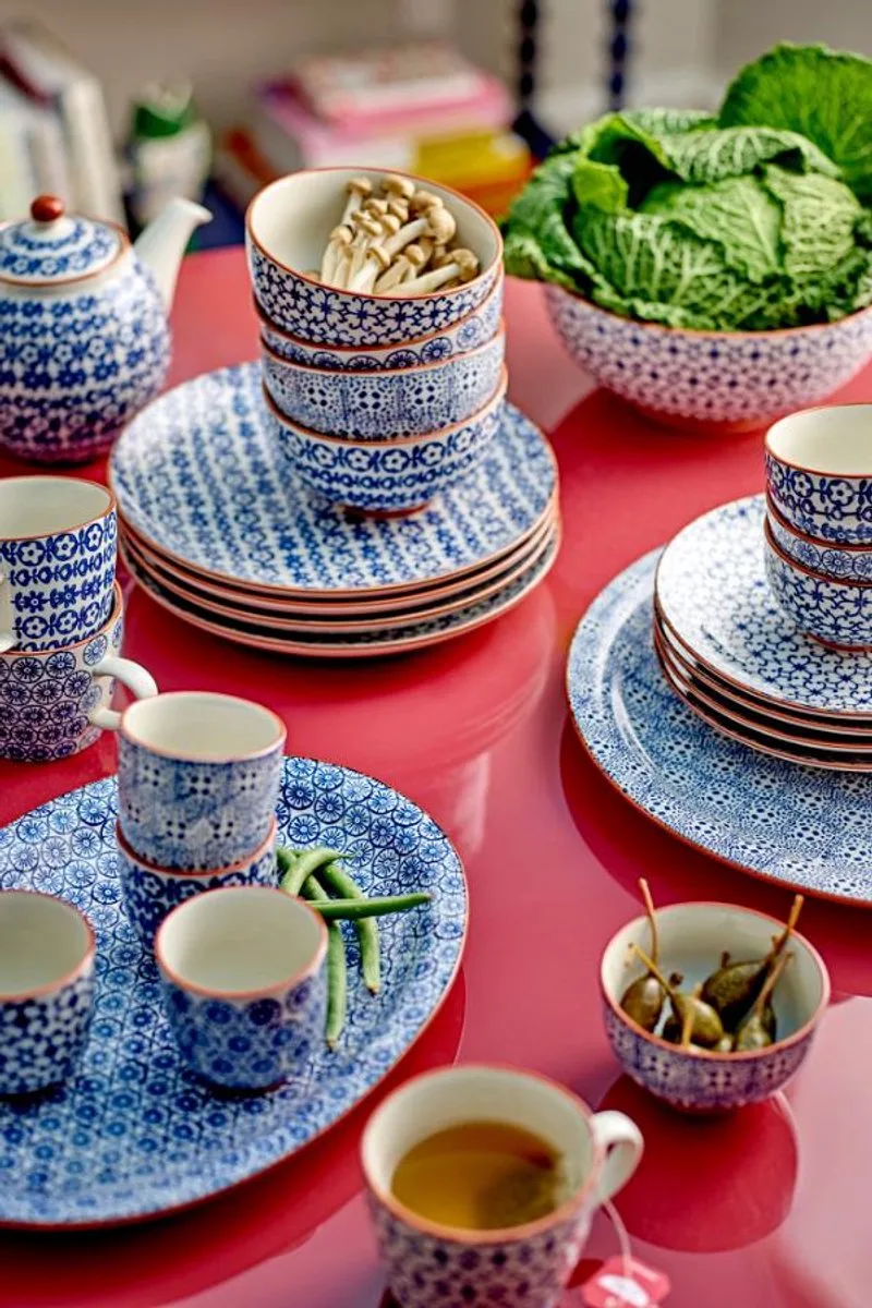 Mokkenset blauw Karine - set van 4 van Bloomingville in [gid://shopify/Metaobject/303390916943] – productfoto
