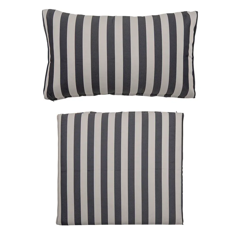 Mundo 2er Kissenbezug Set für Loungesessel - weiß und schwarz Polyester fra Bloomingville – produktbillede