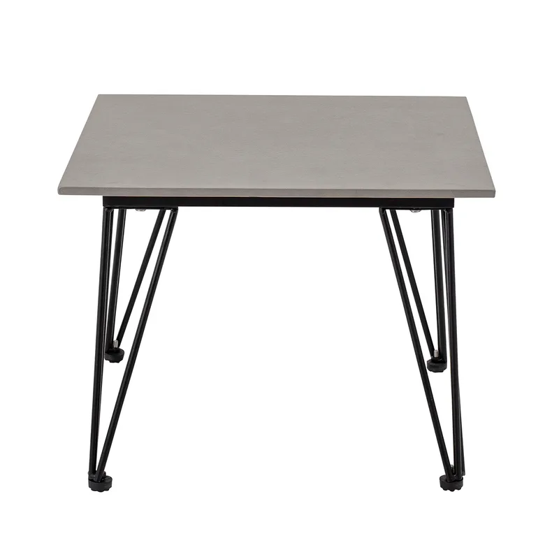 Mundo Couchtisch, quadratisch, grauer Beton und schwarzes Metall, 55x55 cm, Grau fra Bloomingville – produktbillede