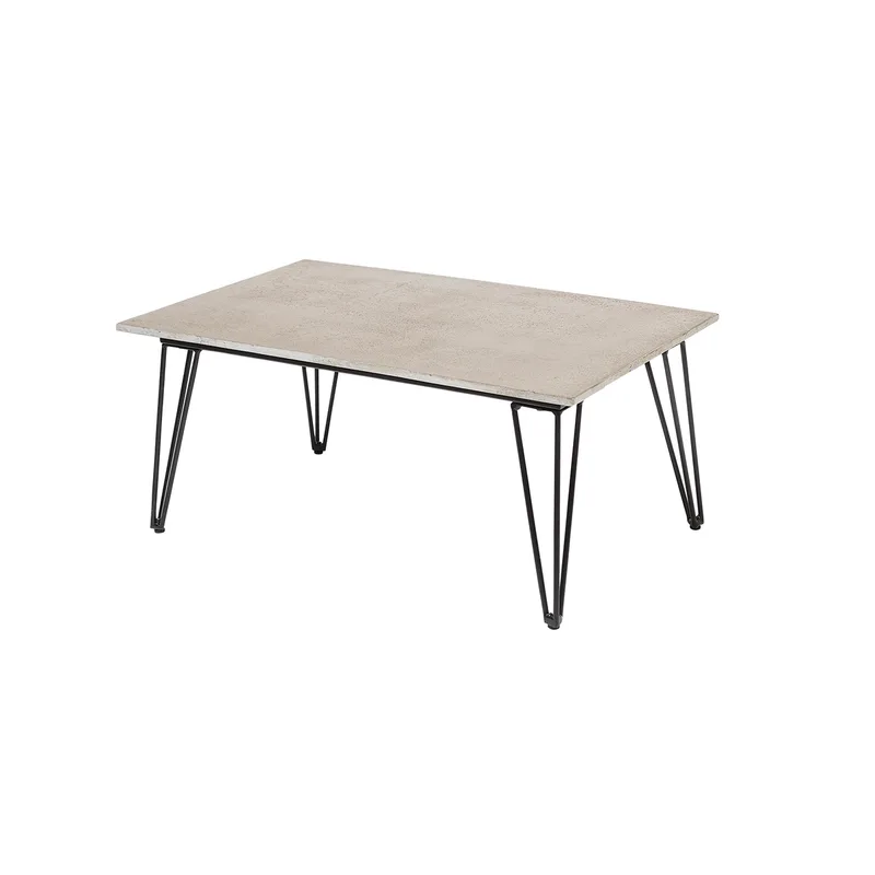 Mundo Gartentisch, rechteckig, grau/schwarz Zement/Metall, 90x60 cm fra Bloomingville – produktbillede