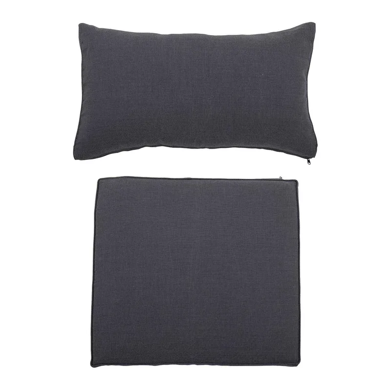 Mundo Kissenbezug für Loungesessel - 2er-Set, graues Polyester, ohne Füllung fra Bloomingville – produktbillede