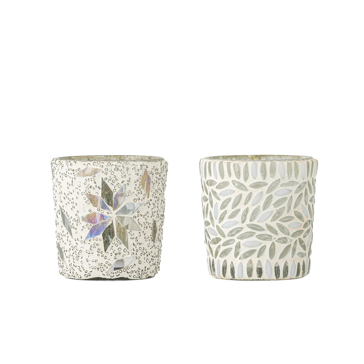 Myr Fyrfadsstage, Hvid, Glas, D6,5xH7,5 cm, Set of 2 de Bloomingville – photo du produit