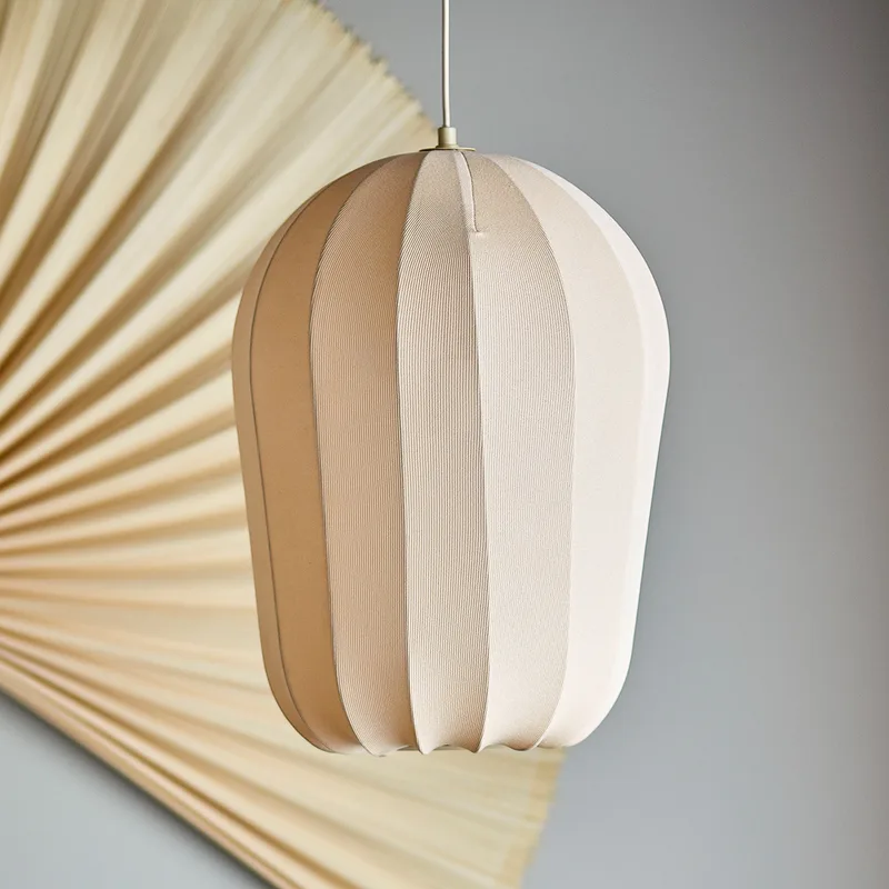 Naluna hanglamp, crème, Ø42 cm, textiel, E27 - Bloomingville - Keuken - Scandinavisch - Stof - 1 lamp by Bloomingville – product photo